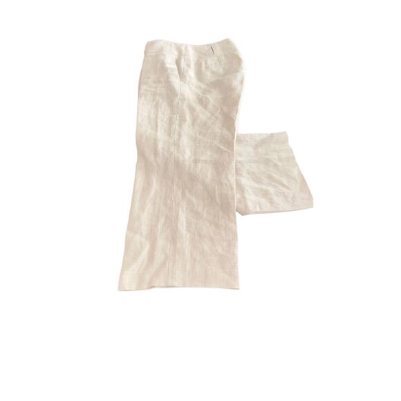 TALBOTS WIDE CROP IRISH LINEN PANTS - Picture 2 of 7